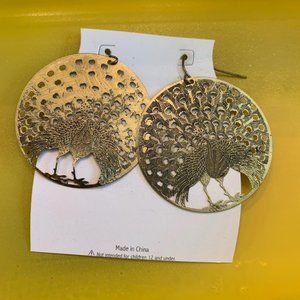 hoop Peacock earrings brand new